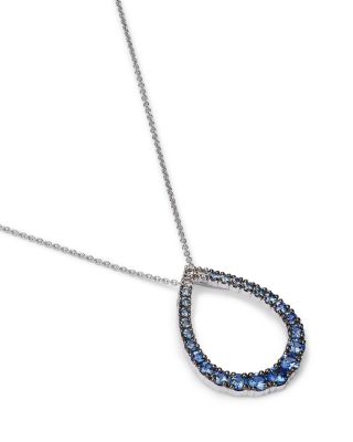 Sapphire Ombr&eacute; Pendant Necklace in 14K White Gold, 20"