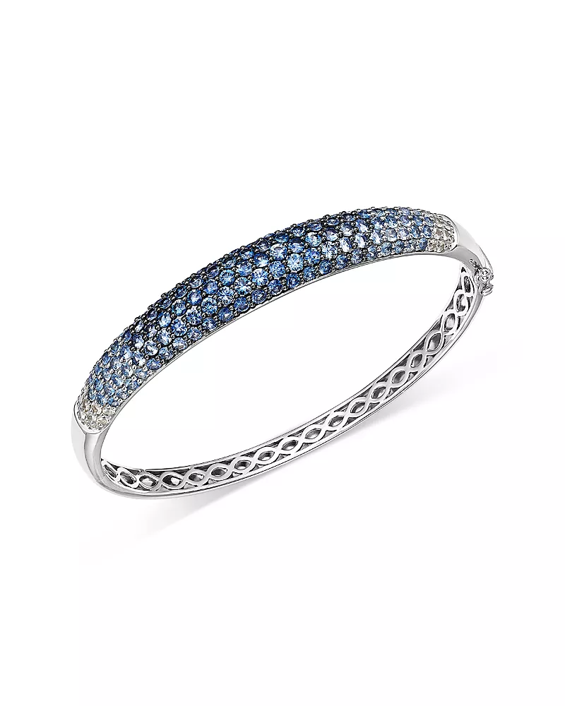 Bloomingdale's Fine Collection Sapphire Ombre Bangle Bracelet in 14K White Gold