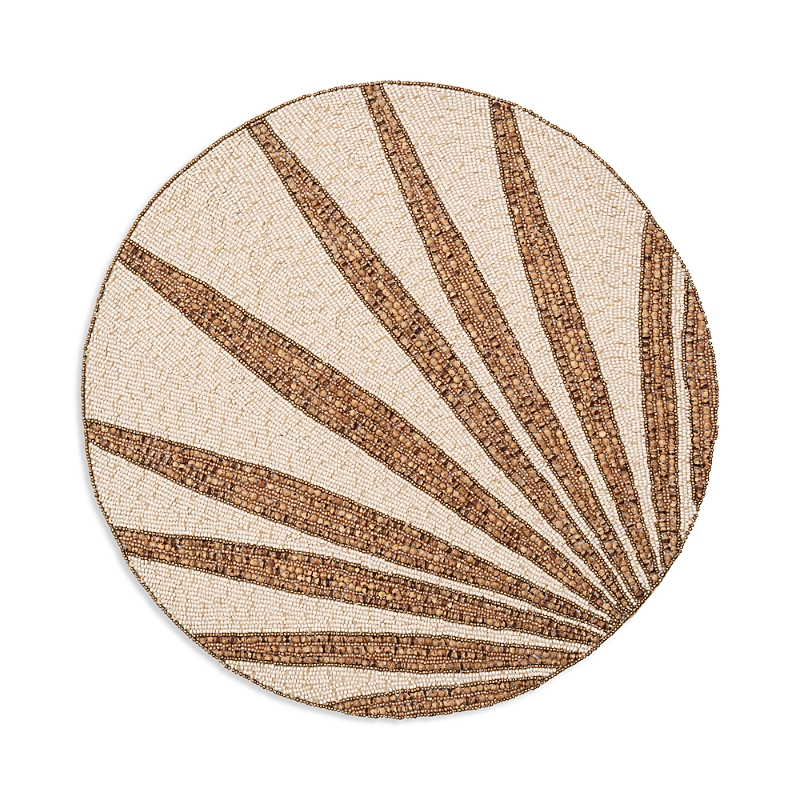 Kim Seybert Royal Palm Beaded Placemat In Natural/brown