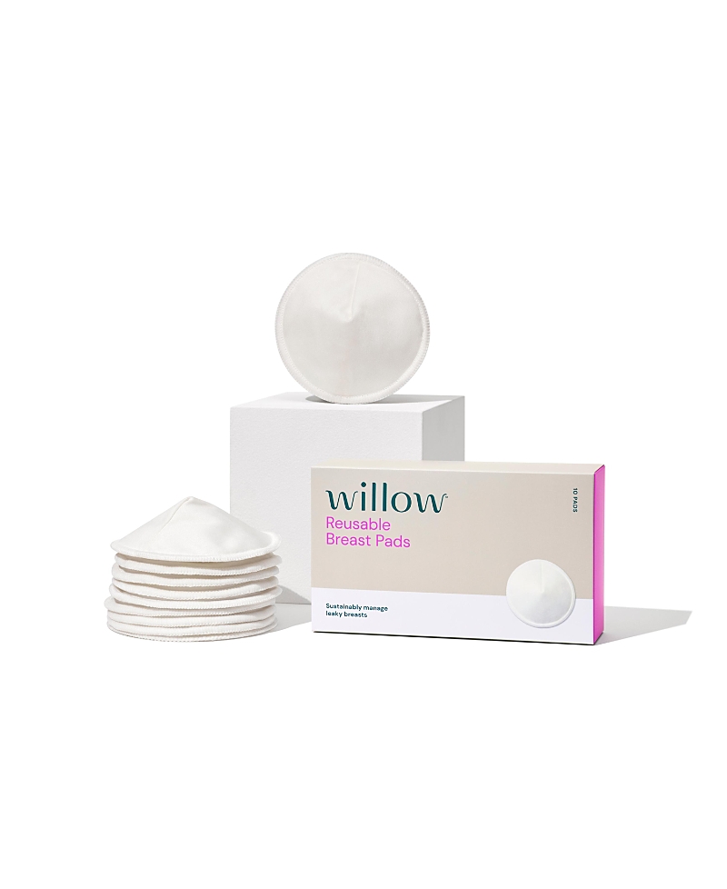 Willow Reusable Nursing Pads, 10-count In White