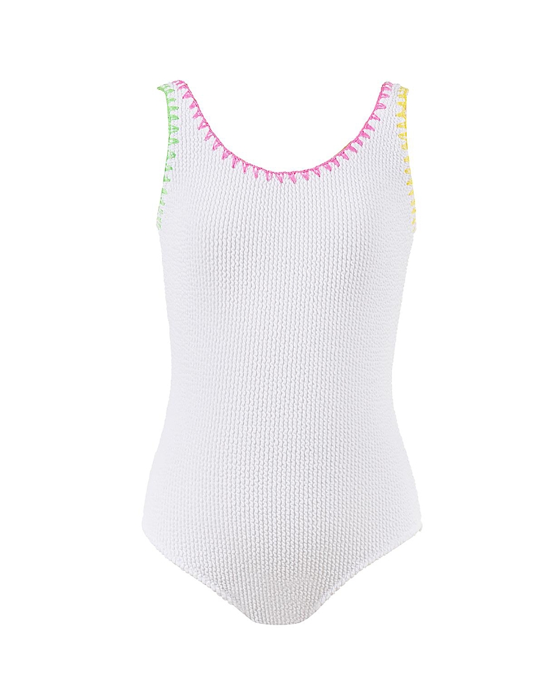 Nessi Byrd Girls' Tamara One-piece Swimsuit - Little Kid, Big Kid In White