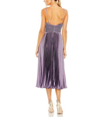 Slim Strap Ruched Top Heat Pleated Dress