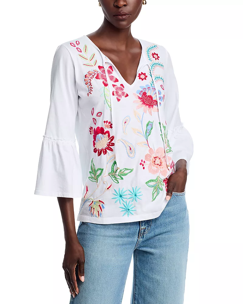 Johnny Was Ruffle Sleeve T-Shirt