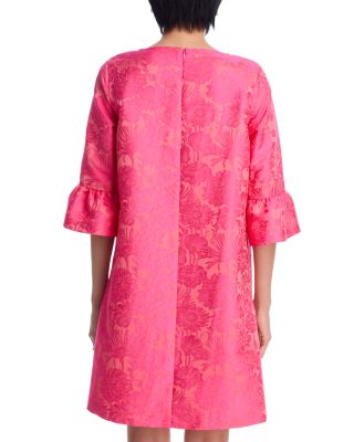 Ruffle Sleeve Jacquard Dress