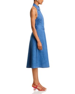Alice and Olivia Chassidy Chambray Halter Dress | Bloomingdale's Women