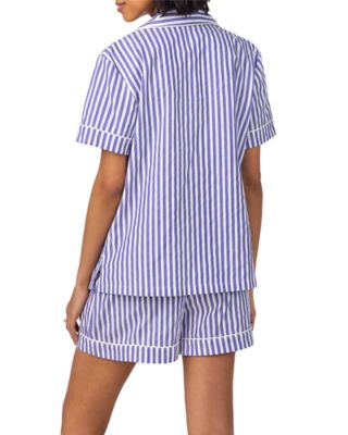 Striped Short Sleeve Boxer Pajama Set