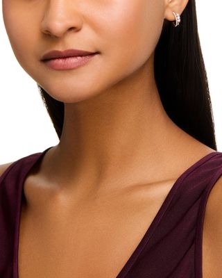 Diamond Double Hoop Earrings in 14K Yellow Gold, 0.5 tcw