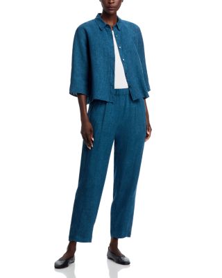 Washed Linen D&amp;eacute;lav&amp;eacute; Classic Collar Shirt