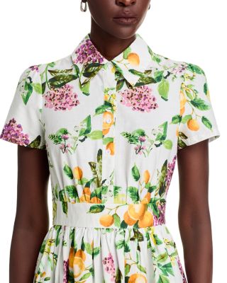 Lemon Print Fit & Flare Poplin Shirt Dress - Exclusive