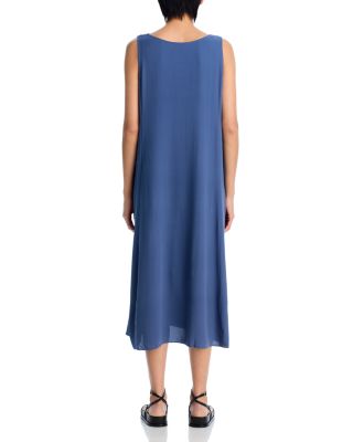 Silk Scoop Neck Midi Dress