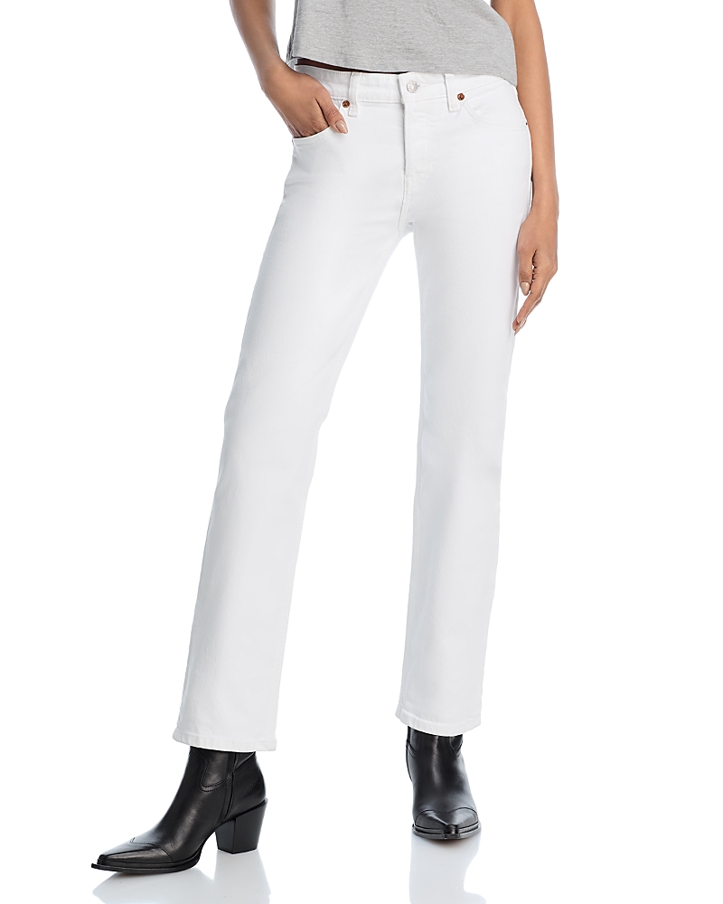 Re/done Slim Straight Leg Jeans In White In White