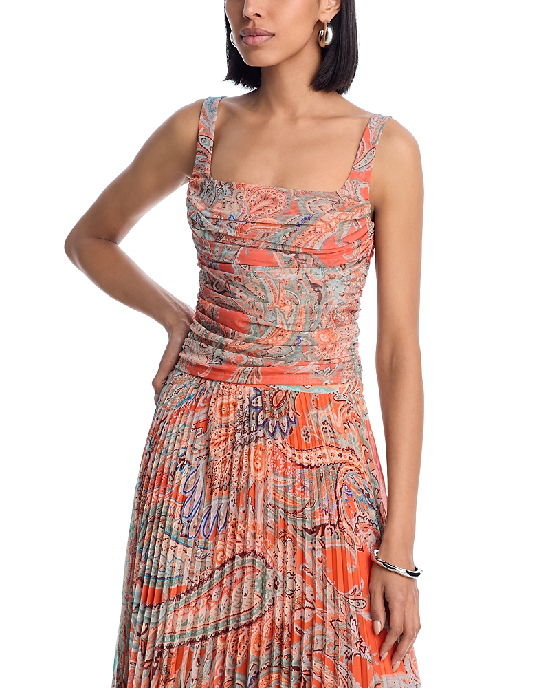 L'Agence Rasha Shirred Tank Top