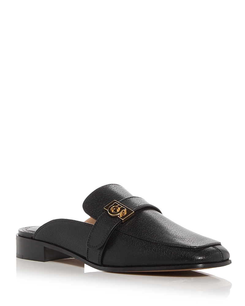 Ferragamo Women's Mavira Gancini Loafer Mules In Black