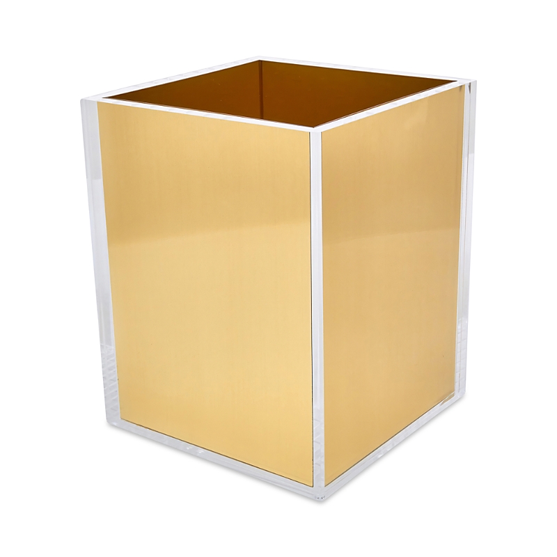 Tizo Gold Lucite Waste Basket In Gold