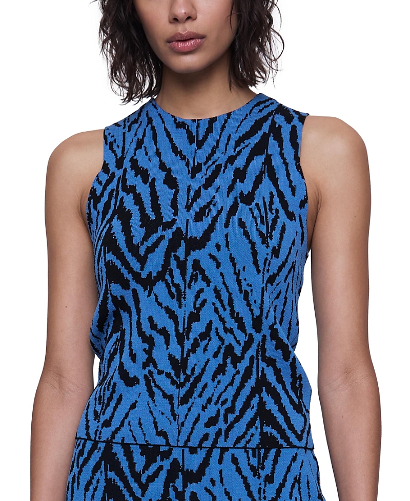 Rebecca Minkoff Lola Intarsia Top In Azure Painted Chevron