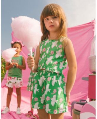 Girls' Printed Romper with Frills - Little Kid