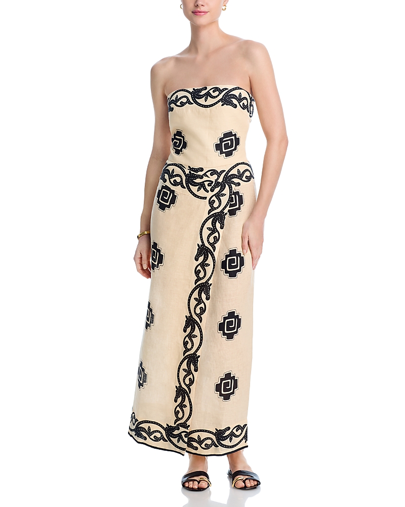 Johanna Ortiz Ancient Midi Dress - Women's - Viscose/linen/flax In Neutral