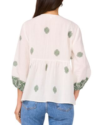 Neck Tie Peasant Blouse