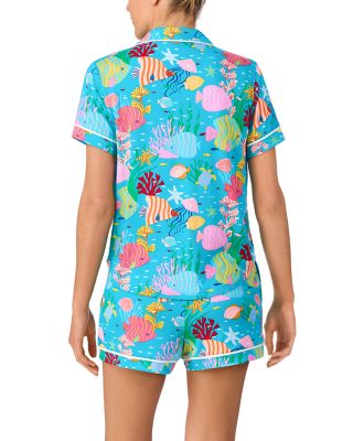 Printed Short Sleeve Boxer Pajama Set