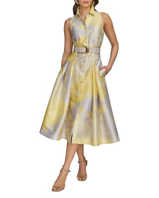 Donna Karan - Belted Sleeveless Shirtdress