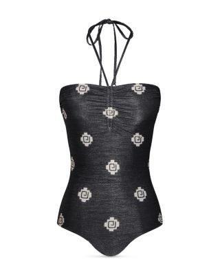 Johanna Ortiz Shimmering Halter One Piece Swimsuit
