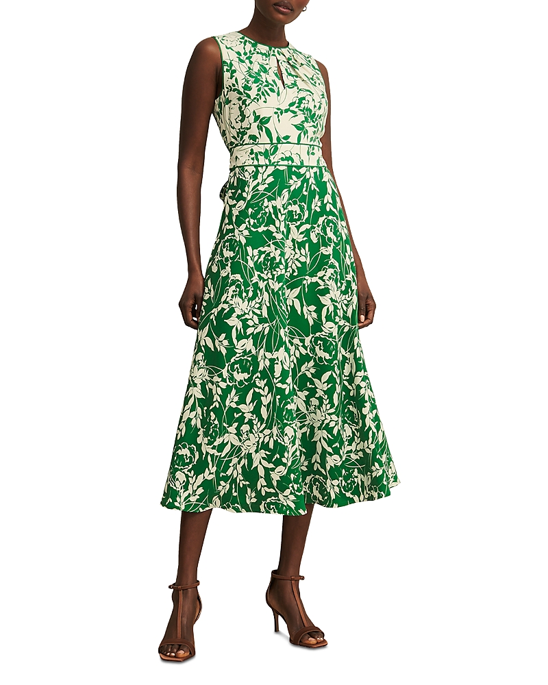 Hobbs London Maddie Dress In Green Cream