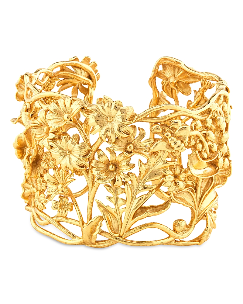 Capucine De Wulf Meadow Wildflower Cuff Bracelet in 18K Gold Plated