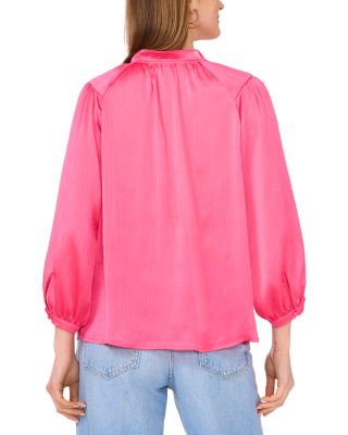 Split Neck Peasant Blouse 