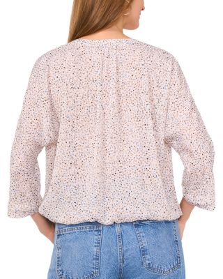 V Neck Pleated Front Blouse