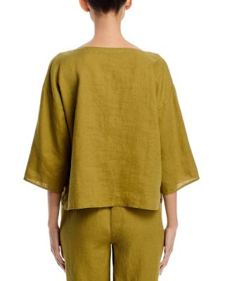 Linen Boat Neck Top
