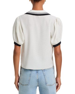 The Polka Dot Sailor Silk Blouse