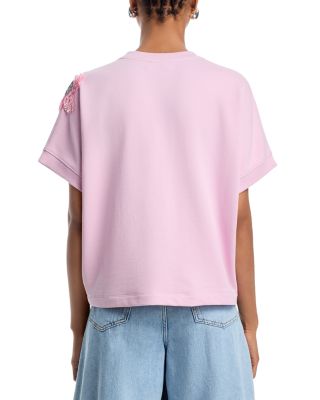 Sequin Appliqu&eacute; Short Sleeve Sweatshirt