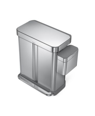 58 Liter Recycling Kitchen Trash Can with Liner Pocket