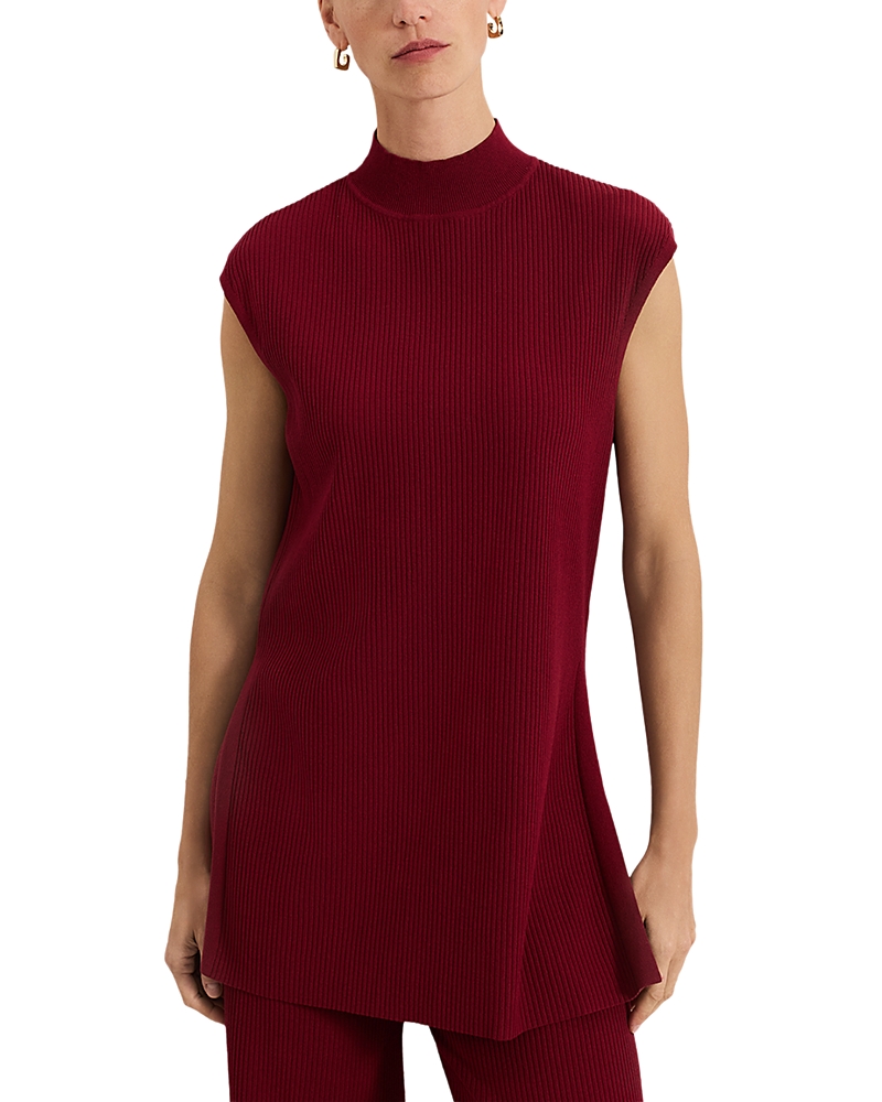 Phase Eight Lori Ribbed Tunic In Burgundy