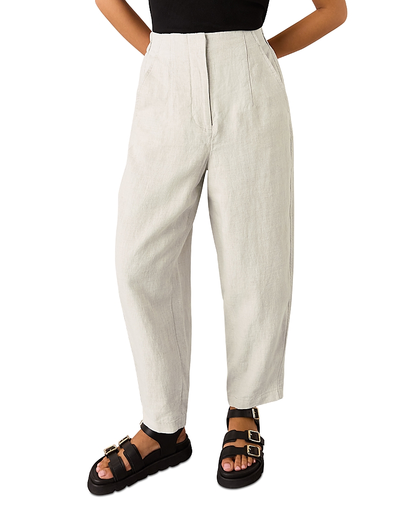 Whistles Petites Authentic High Rise Barrel Leg Jeans In Oatmeal In Oatmeal