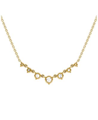 Petite Linked Tennis Necklace in 14K White Gold and 14K Yellow Gold, 0.48ctw Round Brilliant Lab Created Diamonds
