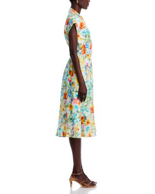 Smocked Waist Floral Print Dress