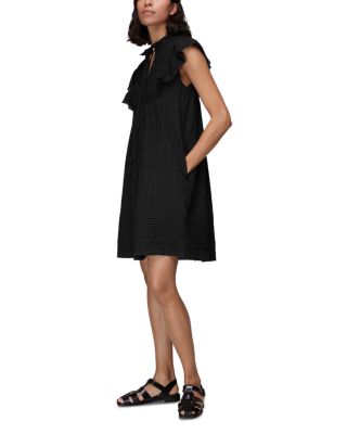Whistles Pintuck Frill Cotton Dress