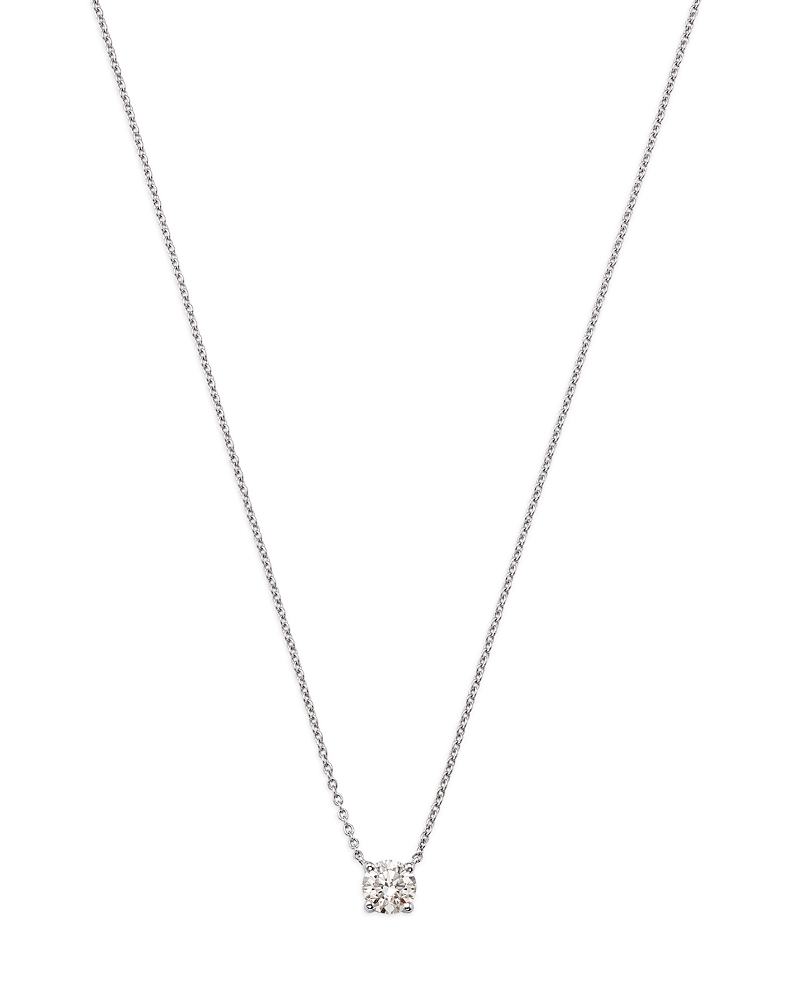 Bloomingdale's Fine Collection Diamond Certified Solitaire Pendant Necklace in 14K White Gold, 0.40 tcw
