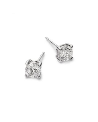 Diamond Certified Solitaire Studs in 14K White Gold, 1.0 tcw