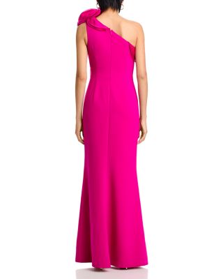 One Shoulder Crepe Column Gown