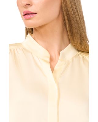 Ruched Sleeve Hidden Placket Top