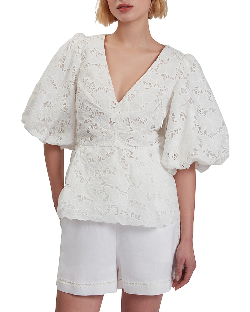Ted Baker Ellari Tie Front Balloon Sleeve Top