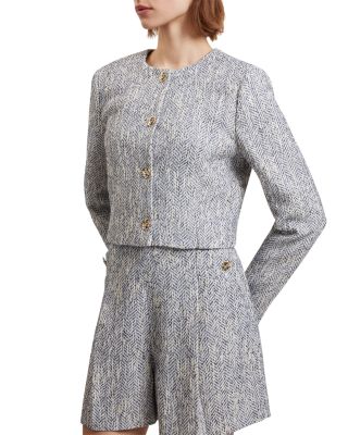 Ted Baker - Vulpa Tailored Boucl&eacute; Fitted Cropped Jacket