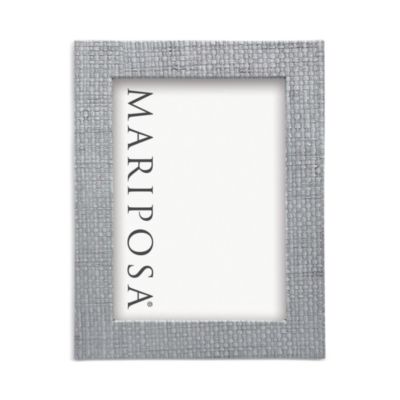 Mariposa Pale Gray Faux Grasscloth Frame, 5 x 7