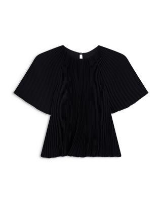 Agara Pleated Short Sleeve Blouse