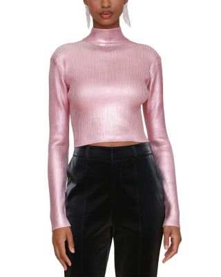 Avec Les Filles - Metallic Cropped Top