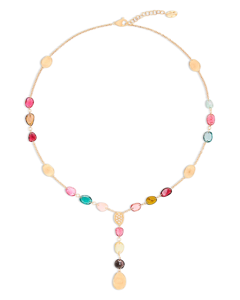 Marco Bicego 18k Yellow Gold Lunaria Tourmaline Multicolor Tourmaline & Diamond Lariat Necklace, 16.5-18 In Gold