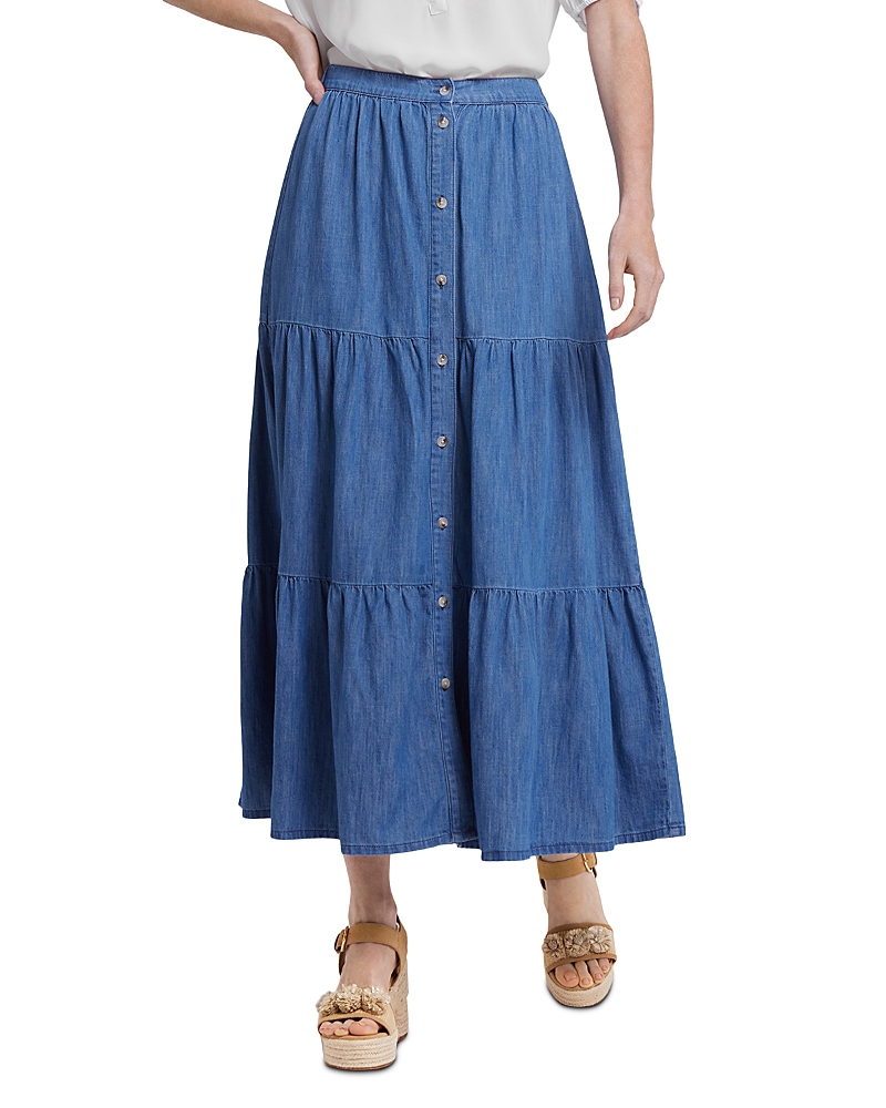 Nydj Everly Tiered Denim Maxi Skirt