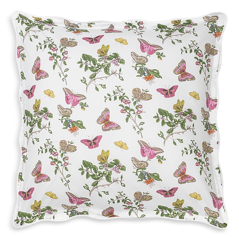 Matouk Baudin Butterfly Quilted Euro Sham In Pink